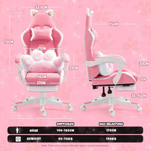 Cute Gaming Stuhl mit Katzenohren und Lendenkissen, Pink