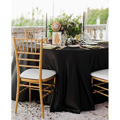 8x Runde Tischdecke Schwarz 300cm – Polyester, Maschinenwaschbar
