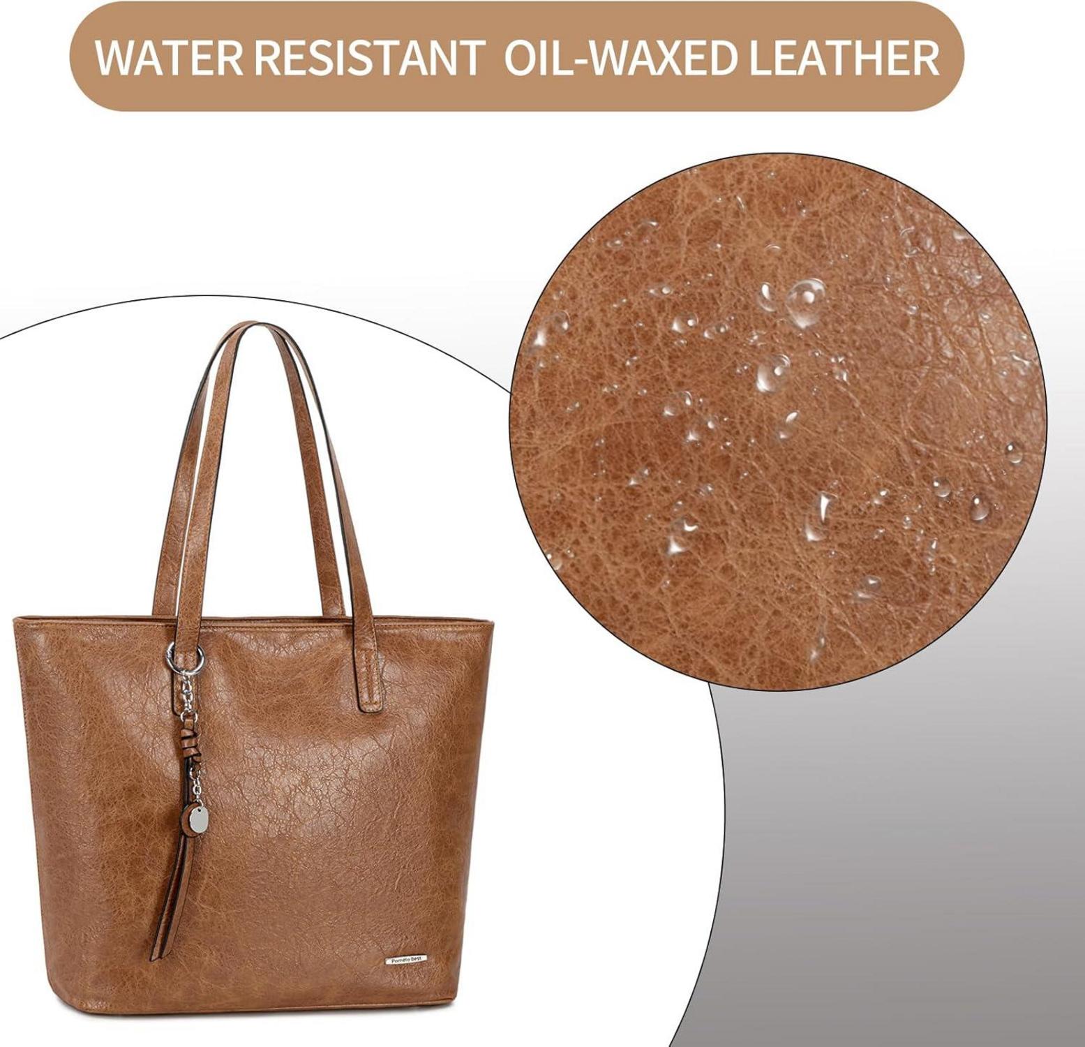 Große elegante Damen Handtasche mit Laptopfach und Nieten - Schwarz