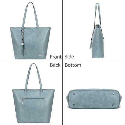 Damen Handtasche Shopper Groß 13-Zoll Laptop A4 Patchwork PU-Leder