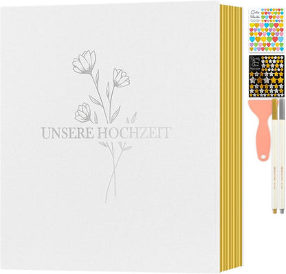 Selbstklebendes Hochzeitsalbum Leinenfotoalbum 40 Seiten 29x27cm