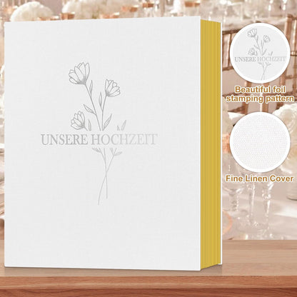 Selbstklebendes Hochzeitsalbum Leinen Groß Weiß Fotoalbum 10x15 13x18