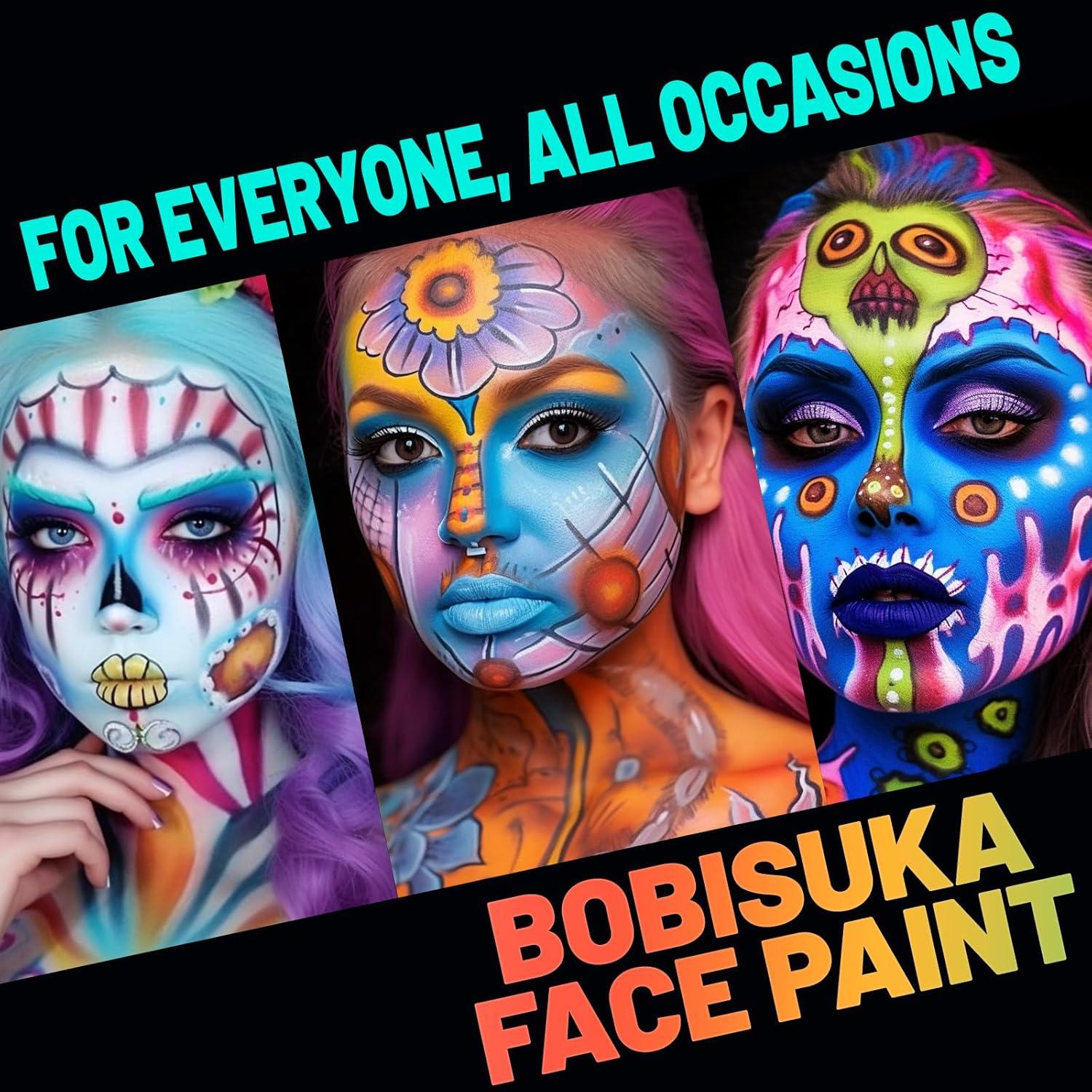 BOBISUKA Face Paint Set 15 Farben Halloween Karneval Bodypainting