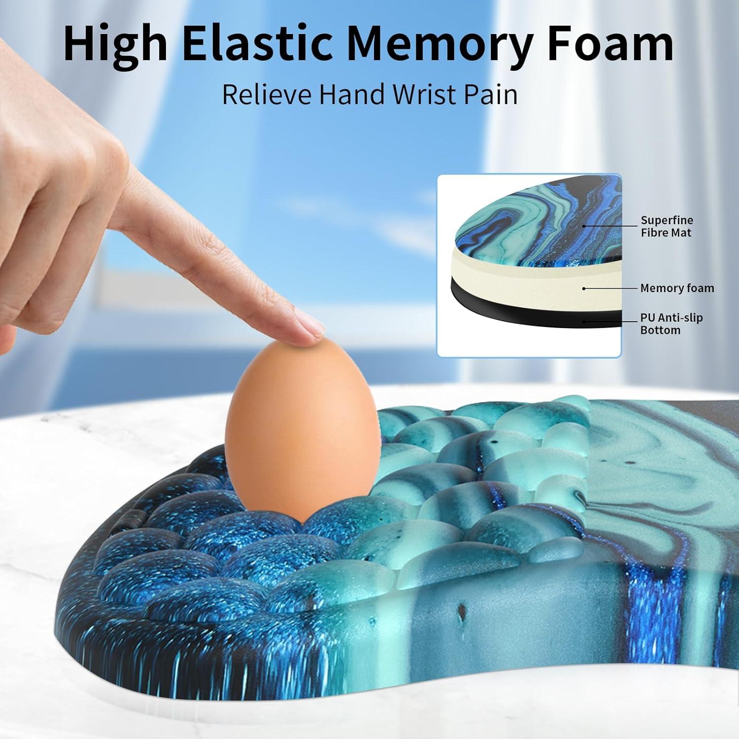 Ergonomisches Mauspad mit Handauflage und Memory-Schaum, rutschfeste