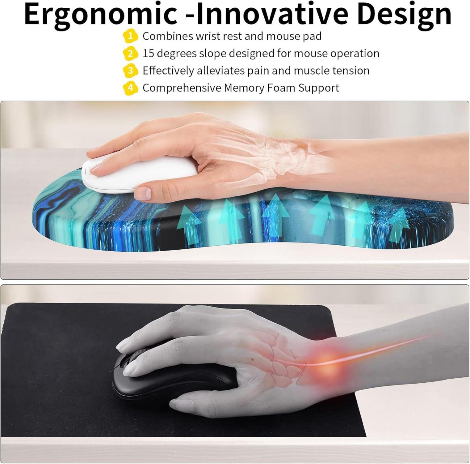 Ergonomisches Mauspad Handauflage Memory-Schaum PU-Unterseite