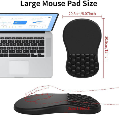 Ergonomisches Mousepad mit Handauflage & Memory-Schaum, Rutschfeste Unterseite