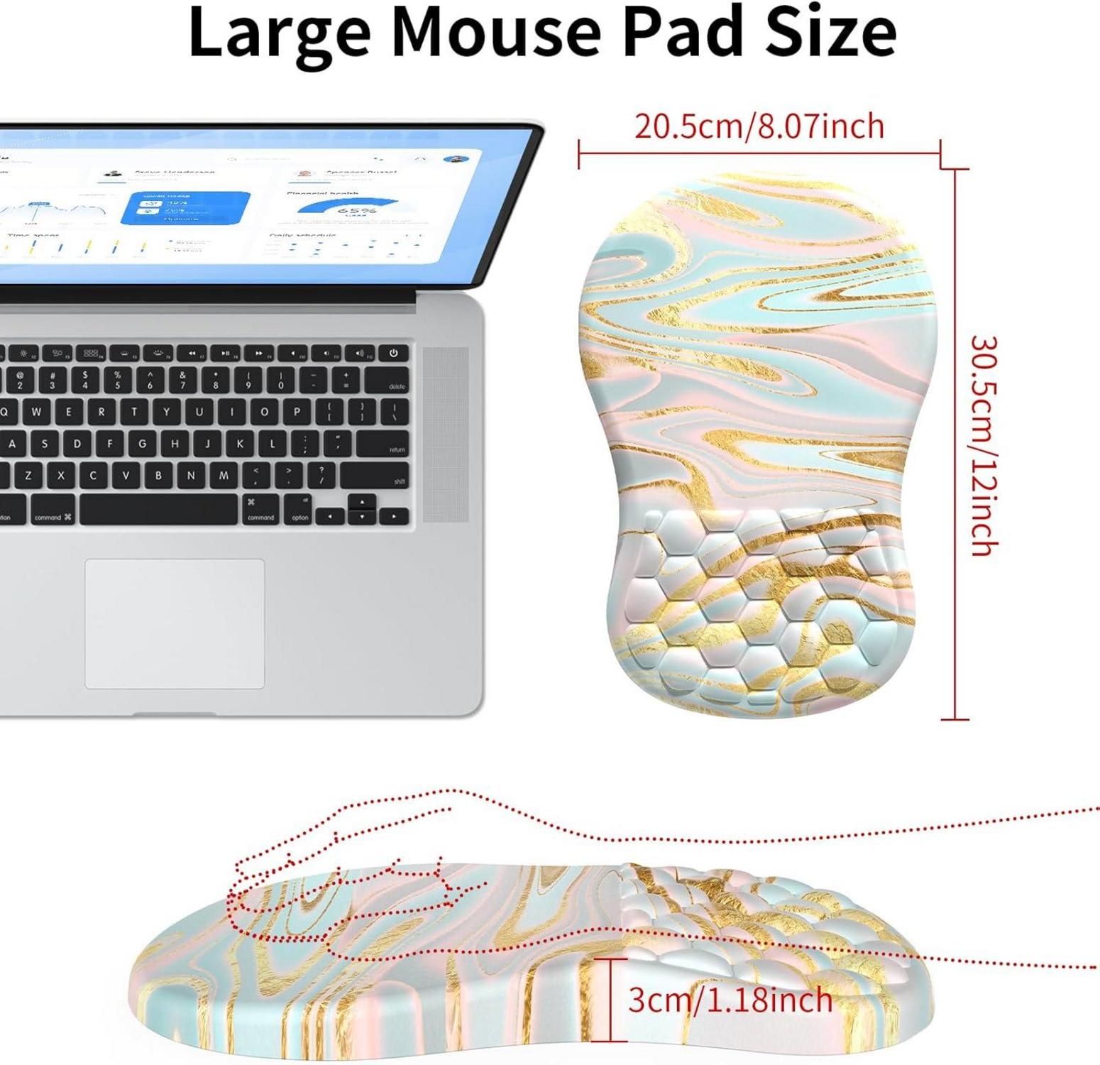 Ergonomisches Mauspad mit Handauflage Memory-Schaum Rutschfester Unterseite
