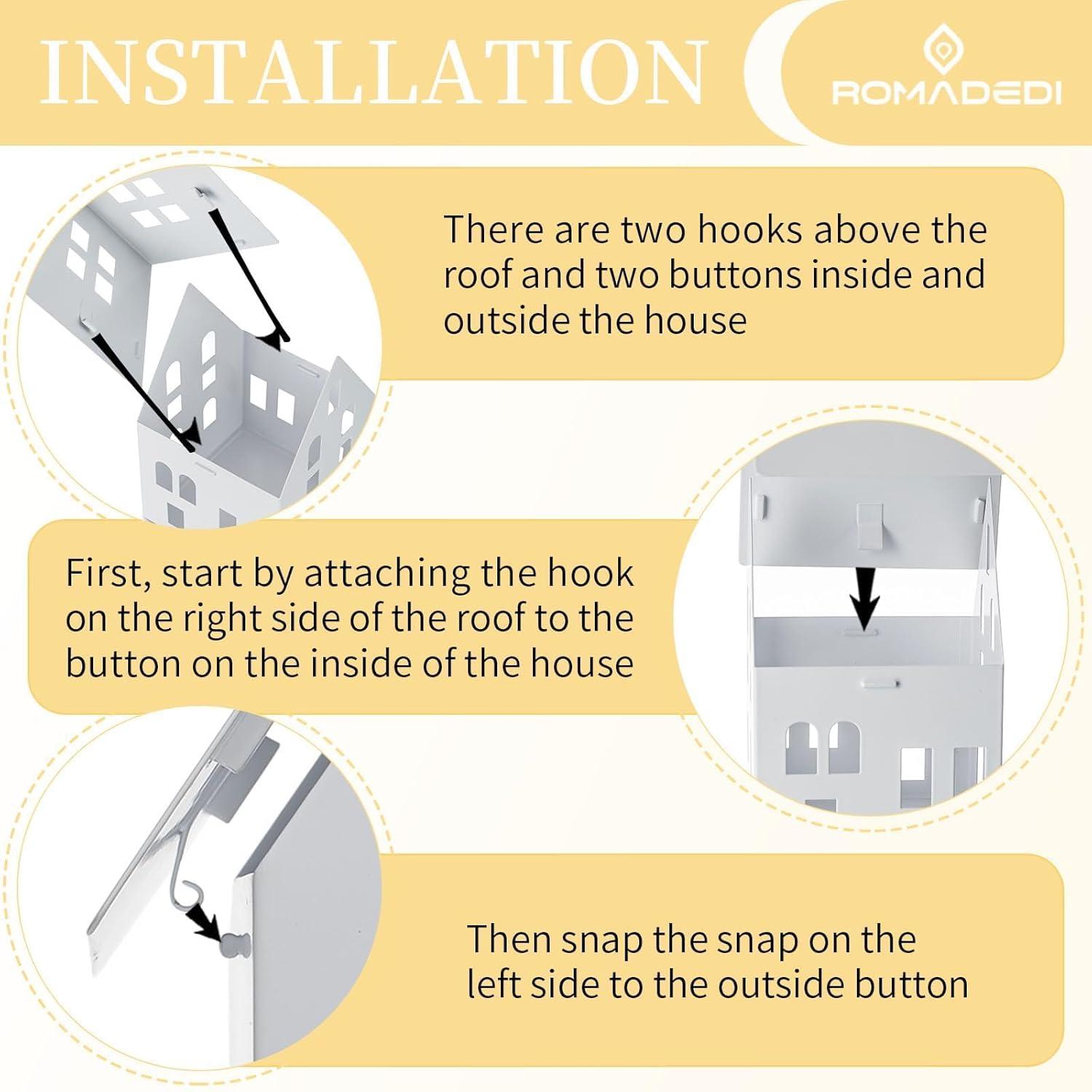 Romadedi Lichthaus LED Windlicht Weiß Weihnachtsdeko 3er Set