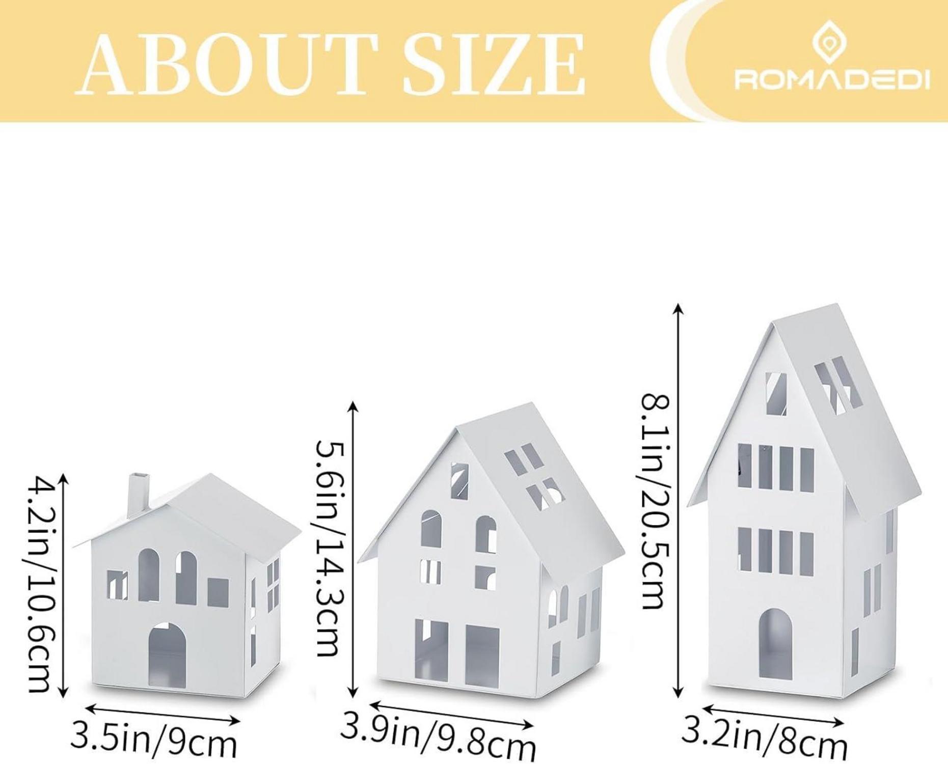 Lichthaus Metall Windlicht LED Weihnachtsdeko Teelichthaus 3er Set