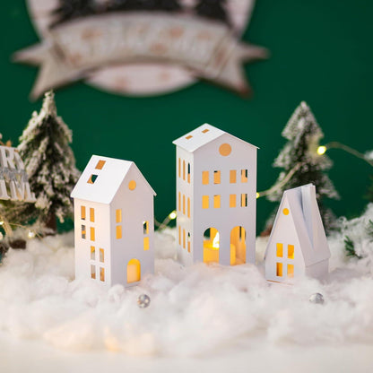 Romadedi Metall Teelichthaus LED Kerzenhalter Weihnachtsdeko 3er Set