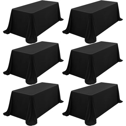 6x Tischdecke Schwarz 229x396cm Rechteck 8ft Party Tischdeko