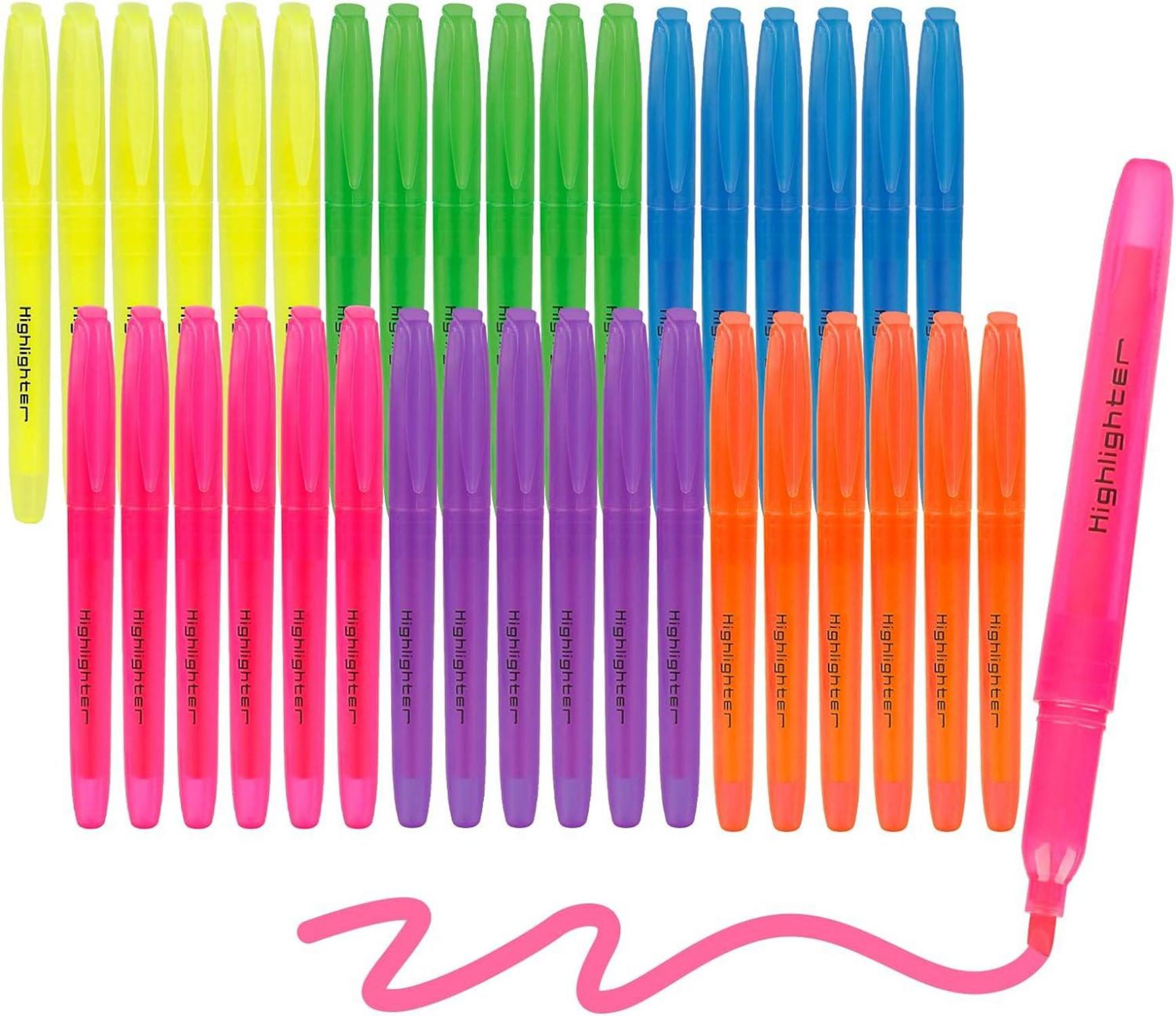 30PCS Pastell Highlighters Chisel Tip Set - Assorted Colors