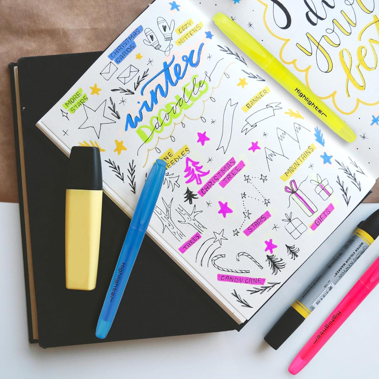 Textmarker Set Pastell 30 Stück Keilspitze Highlighter Pens - Schnell trocknend, ohne Ausbluten, für Büro, Schule, Journal