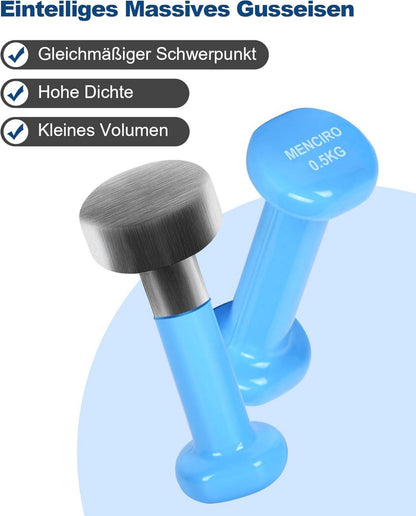 Kurzhantel-Set Gusseisen 1KG bis 5KG für Krafttraining