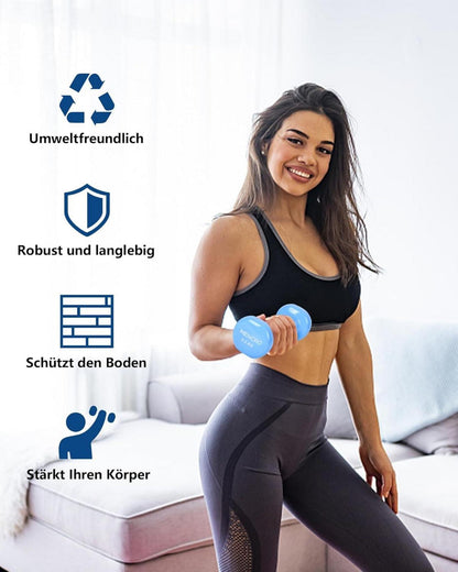 MENCIRO Hantelset 2er für Männer und Frauen, 1-5KG Kurzhanteln für Zuhause Fitnessstudio