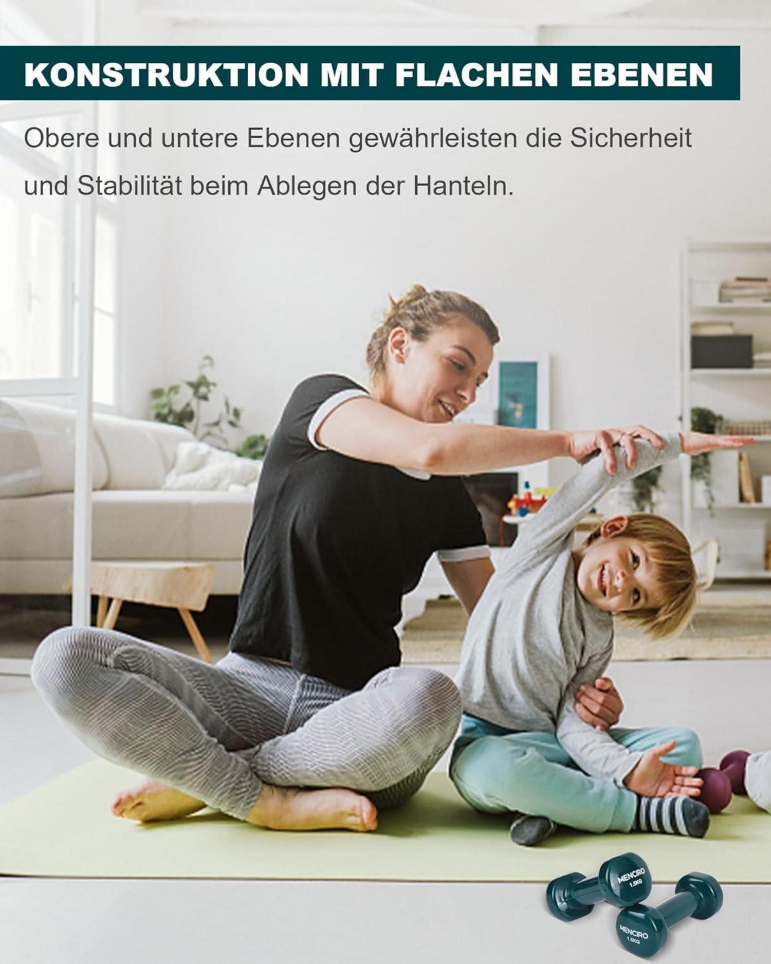 MENCIRO Kurzhantelset 1KG - 5KG für Zuhause Fitnessstudio Muskelaufbau