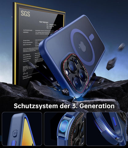 Schutzhülle iPhone 15 Pro Max MagSafe Kameraschutz Titan Blau
