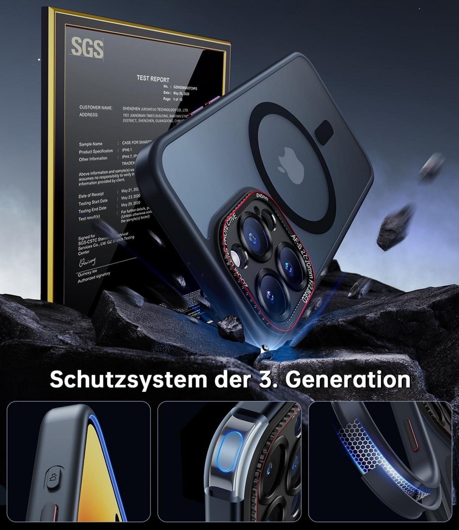 Schutzhülle iPhone 15 Pro Max MagSafe Kameraschutz N56 Magnet Schwarz