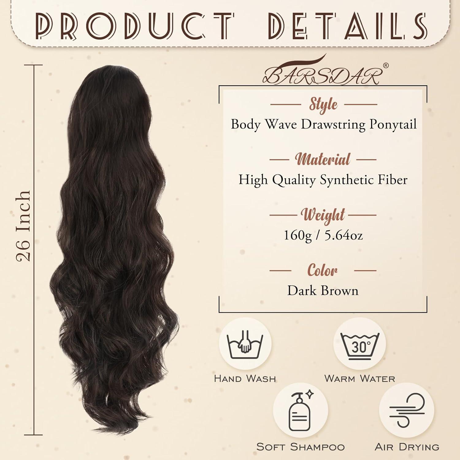 Locken Pferdeschwanz Haarteil 65 cm Synthetisch