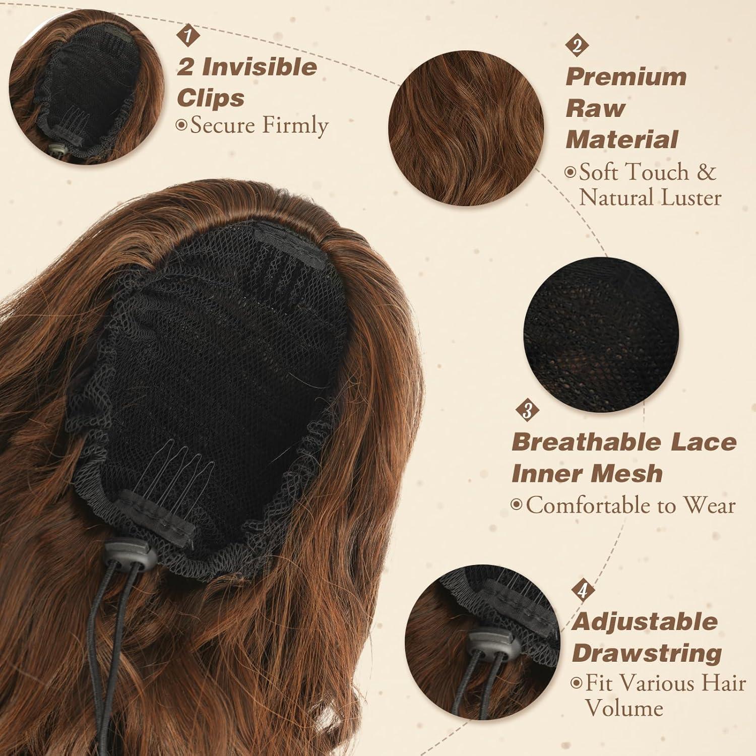 Locken Kordelzug Pferdeschwanz 65 cm Haarverlängerung Extension Synthetisch