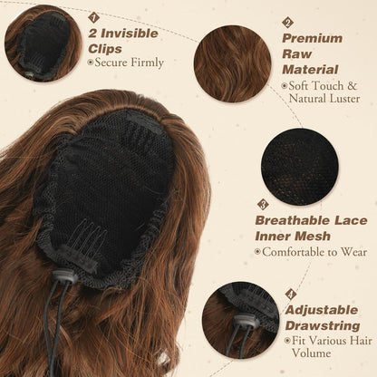 Locken Kordelzug Pferdeschwanz 65 cm Haarverlängerung Extension Synthetisch