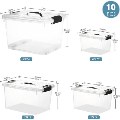 Greentainer 10er Aufbewahrungsbox-Set stapelbar & größer