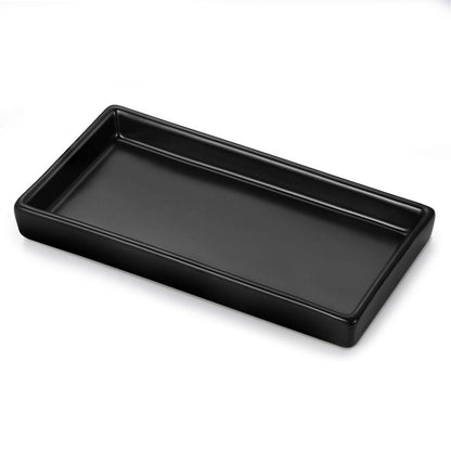 Keramik Deko Tablett Schwarz – Badezimmer & Küchen Organizer