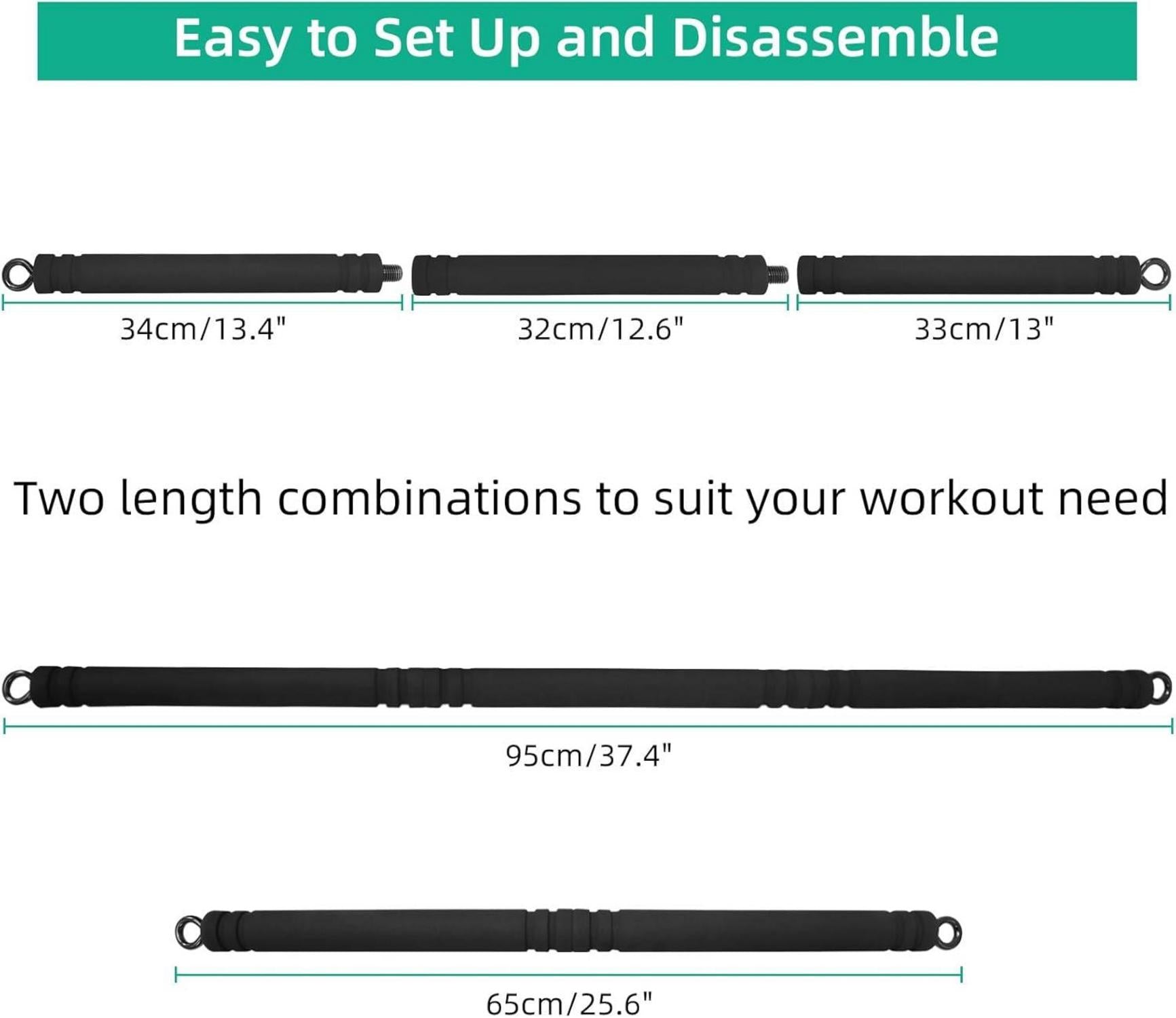 Topfinder Tragbare Pilates Bar Resistance Bands Stange