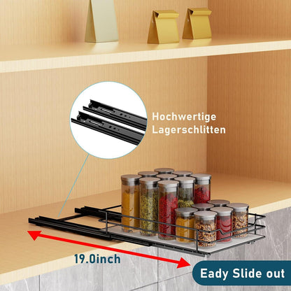 Ausziehbares Gewürzregal Organizer Küche Metall P26.4*L17.2*H5.6CM
