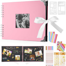 Schwarzes Fotoalbum zum Selbstgestalten mit 80 Seiten Scrapbook