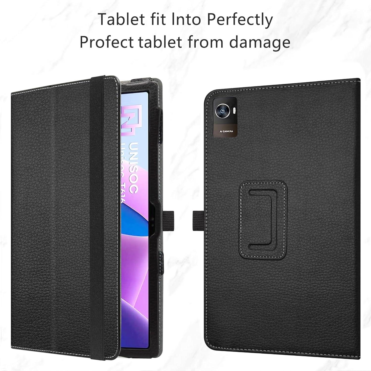 LiuShan OUKITEL OKT3 Tablet Tasche, PU Leder Hülle mit Ständer 10.5 Zoll Schwarz