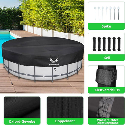 Runde Poolabdeckung 600D Oxford Hoher Dichte UV-Resistent
