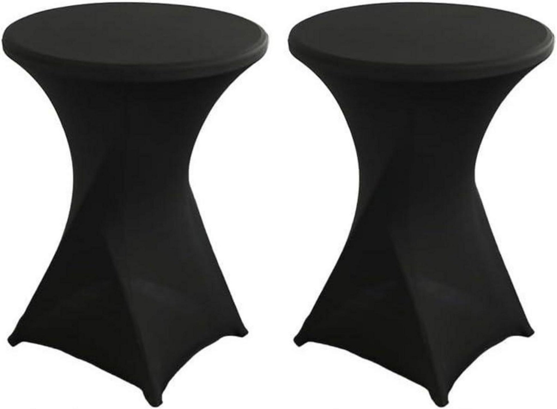 Stehtischhusse 2er Set Stretch Schwarz Ø80-85 x 110 cm