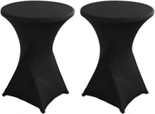 Stehtischhusse 2er Set Stretch Schwarz Ø80-85 x 110 cm