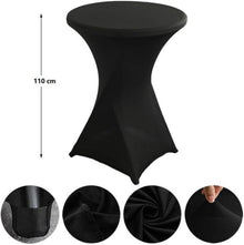 Stretch Stehtischhussen 2er Set Schwarz Ø80-85 x 110 cm