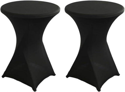 Stretch Stehtischhussen 2er Set Schwarz Ø70-75 x 110 cm