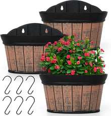 Wandbehang Pflanzgefäß Set 3er braun distressed Eiche