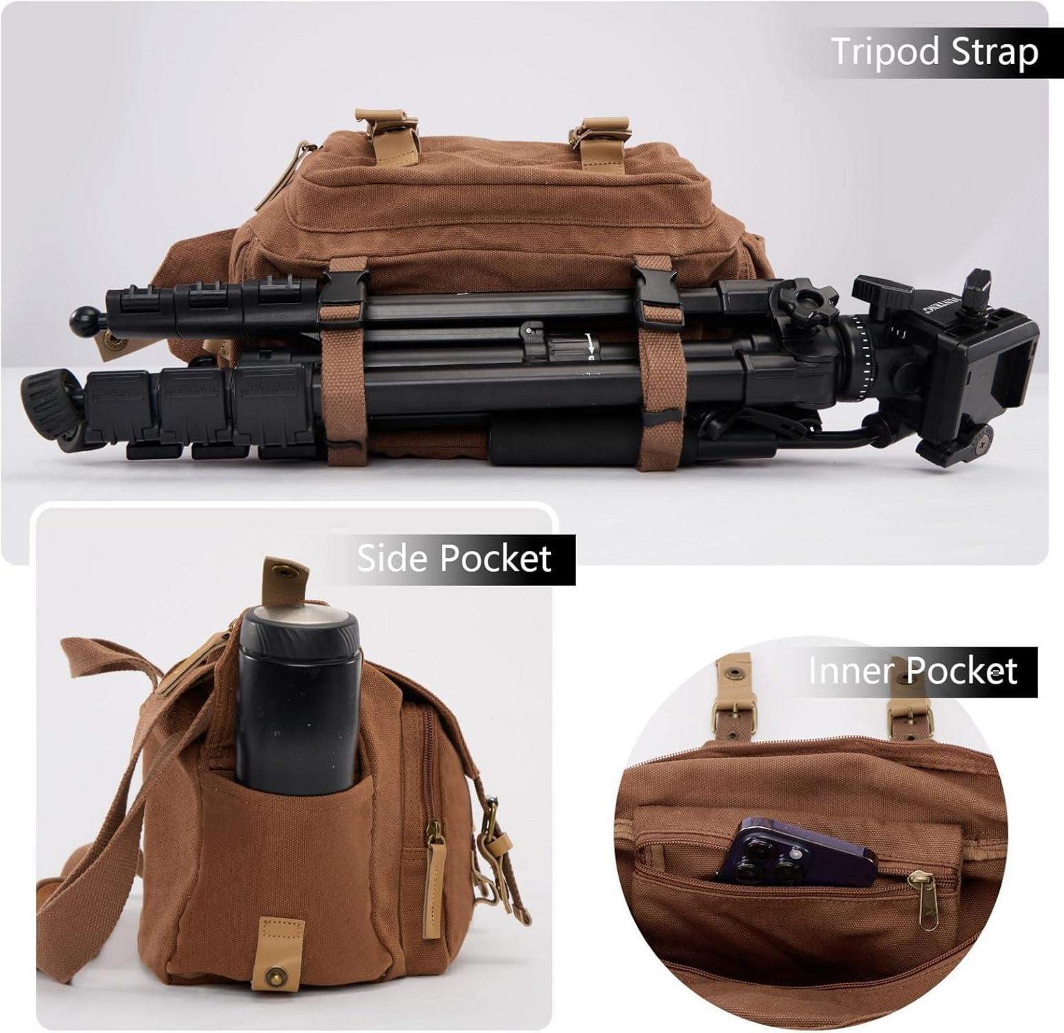 Canvas Kameratasche für Spiegelreflex DSLR Kamera Zubehör, abnehmbarer