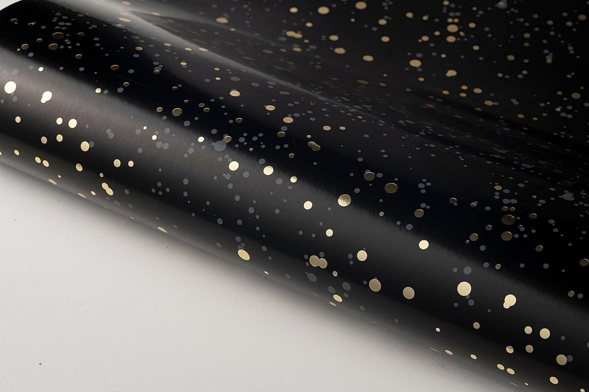 Schwarzes Geschenkpapier Marmormuster 3 Rollen 43x300cm Hochzeit Geburtstag