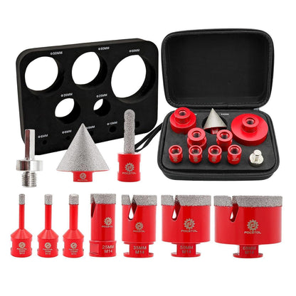 Diamant Fliesenbohrer Set 10tlg. mit Fasenbohrer & Adapter