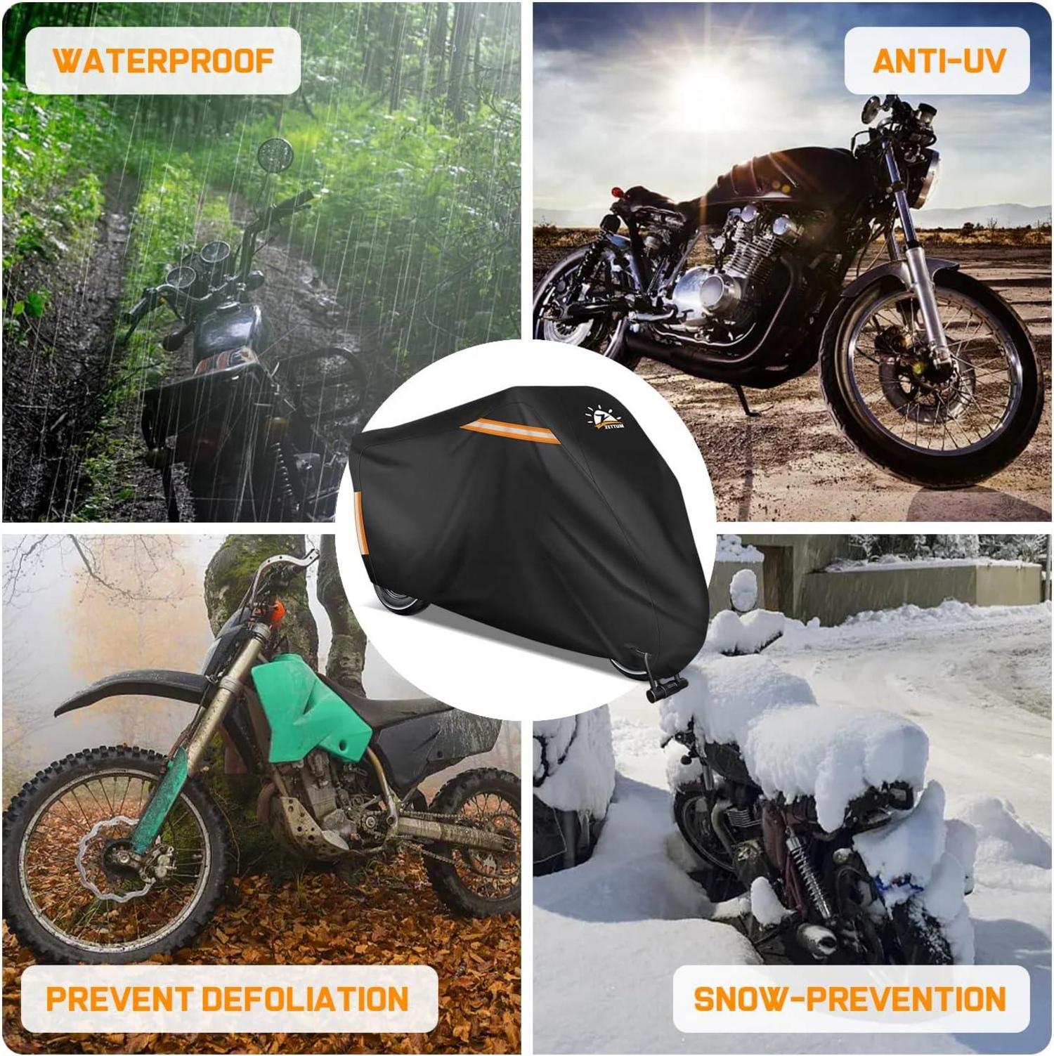 Motorradabdeckung 264 cm 600D Oxford PU Beschichtung Wasserdicht