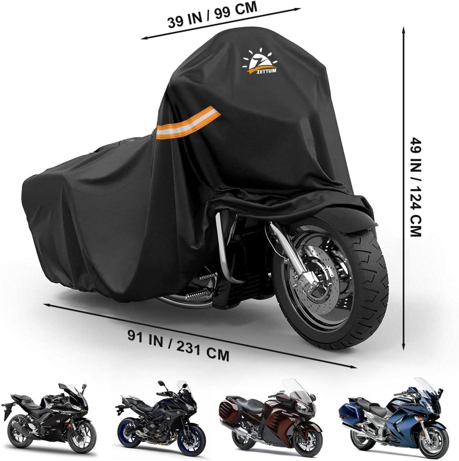 Zettum Motorrad Abdeckplane 600D Oxford PU Beschichtung 231 cm wasserdicht