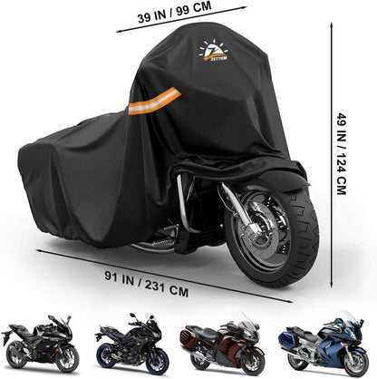 Zettum Motorrad Abdeckplane 600D Oxford PU Beschichtung 231 cm wasserdicht