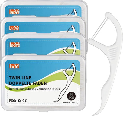 200er Zahnseide Sticks Dental Floss Picks 4X Effektive Zahnreinigung