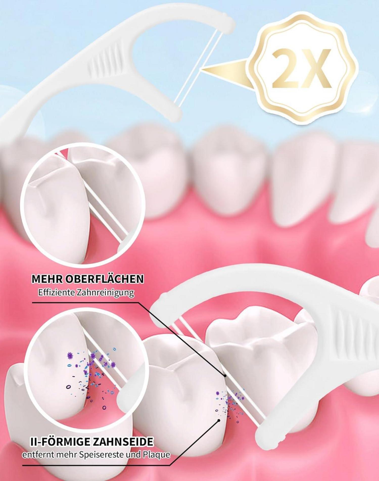 Zahnseide Sticks 200 PCS Doppelfaden Zahnzwischenraum