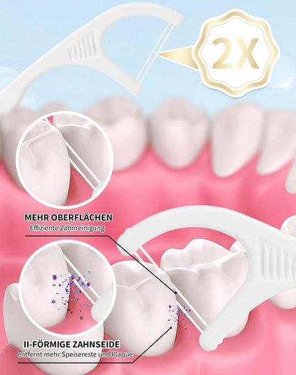 Zahnseide Sticks 200 PCS Doppelfaden Zahnzwischenraum