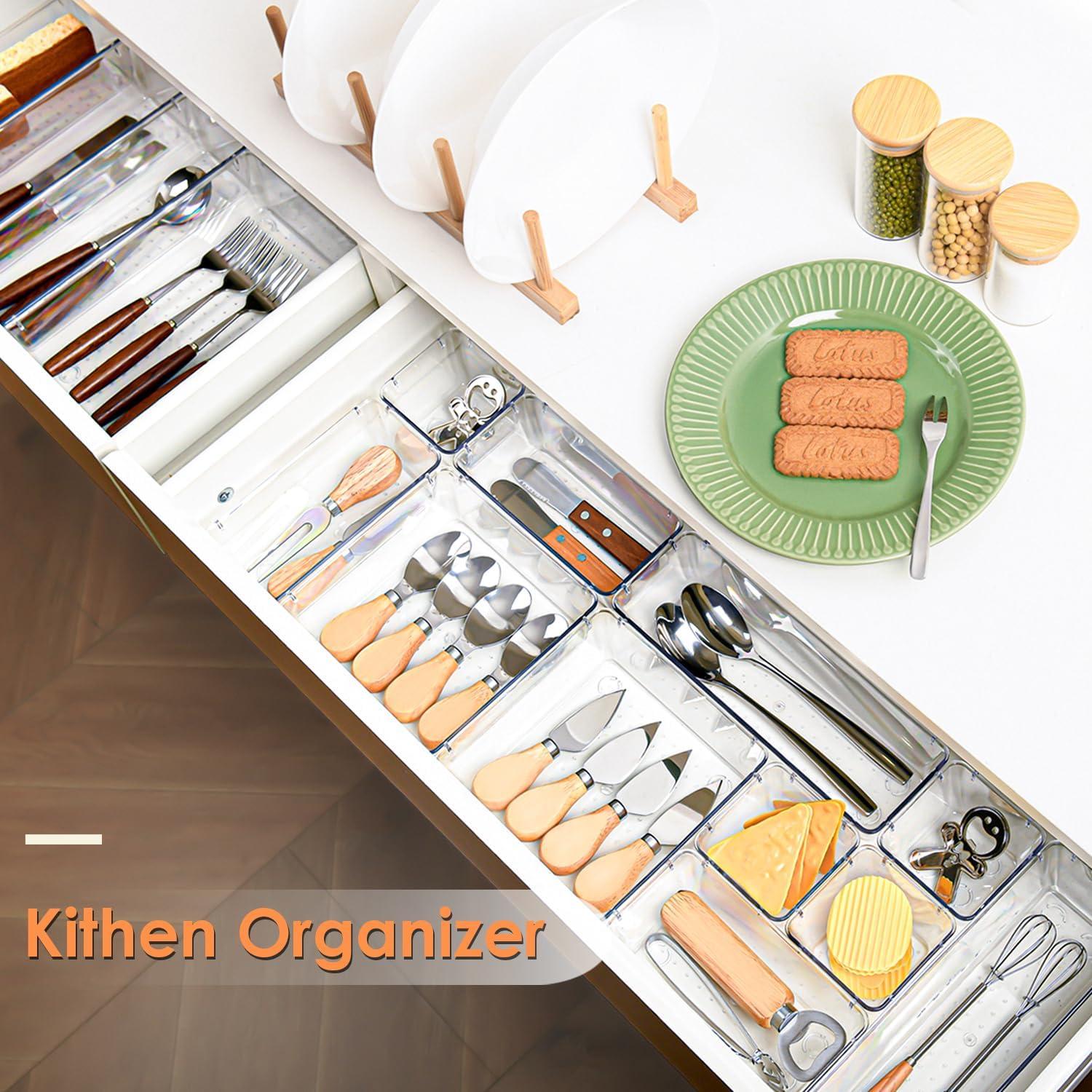 Schubladen Organizer Set HOOMOOZ 16-tlg. 5 Größen Make Up Schminktisch Büro