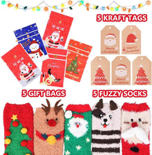 Damen Weihnachts Kuschelsocken 5er Set Adventsgeschenk