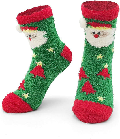 Warme Weihnachtssocken 5 Paar Damen Kuschelsocken Geschenk Set