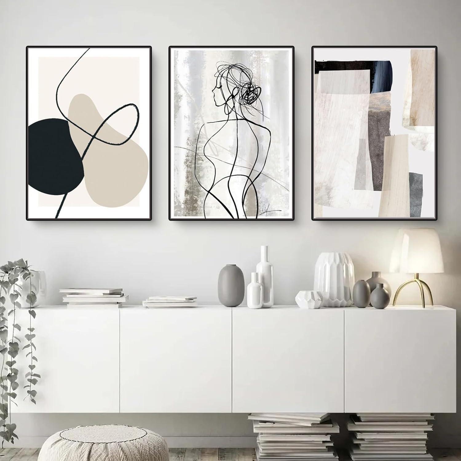 Abstrakte Geometrie Wandbilder Set 3er Poster Herfair Einfachheit